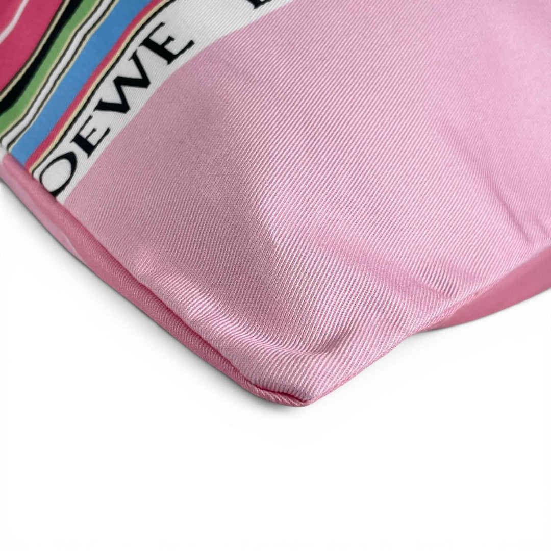 Excellent LOEWE Pouch Drawstring Logo patch stripe pattern drawstring bag