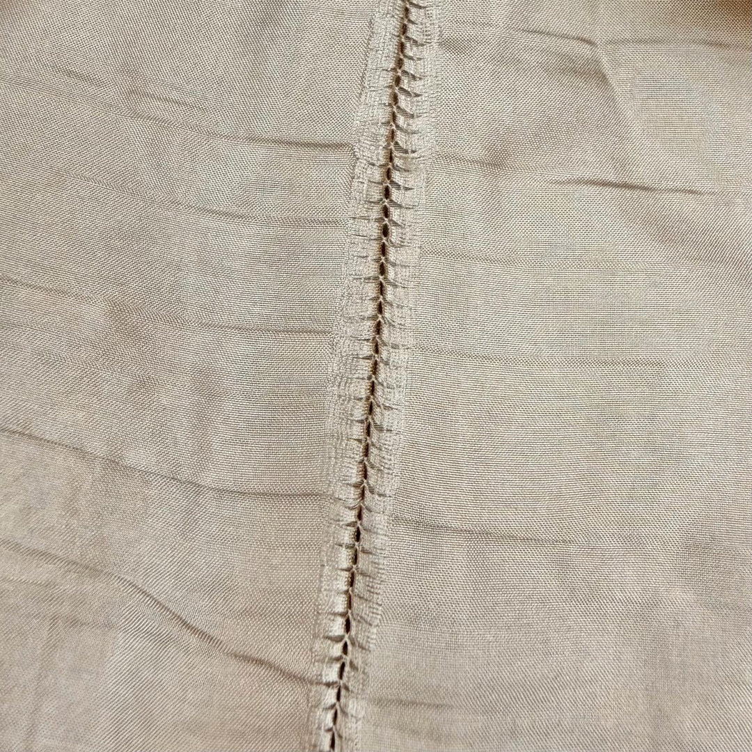 Great CHANEL Tight Skirt Brown beige cotton Women 38 P51061