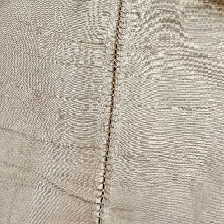 Great CHANEL Tight Skirt Brown beige cotton Women 38 P51061
