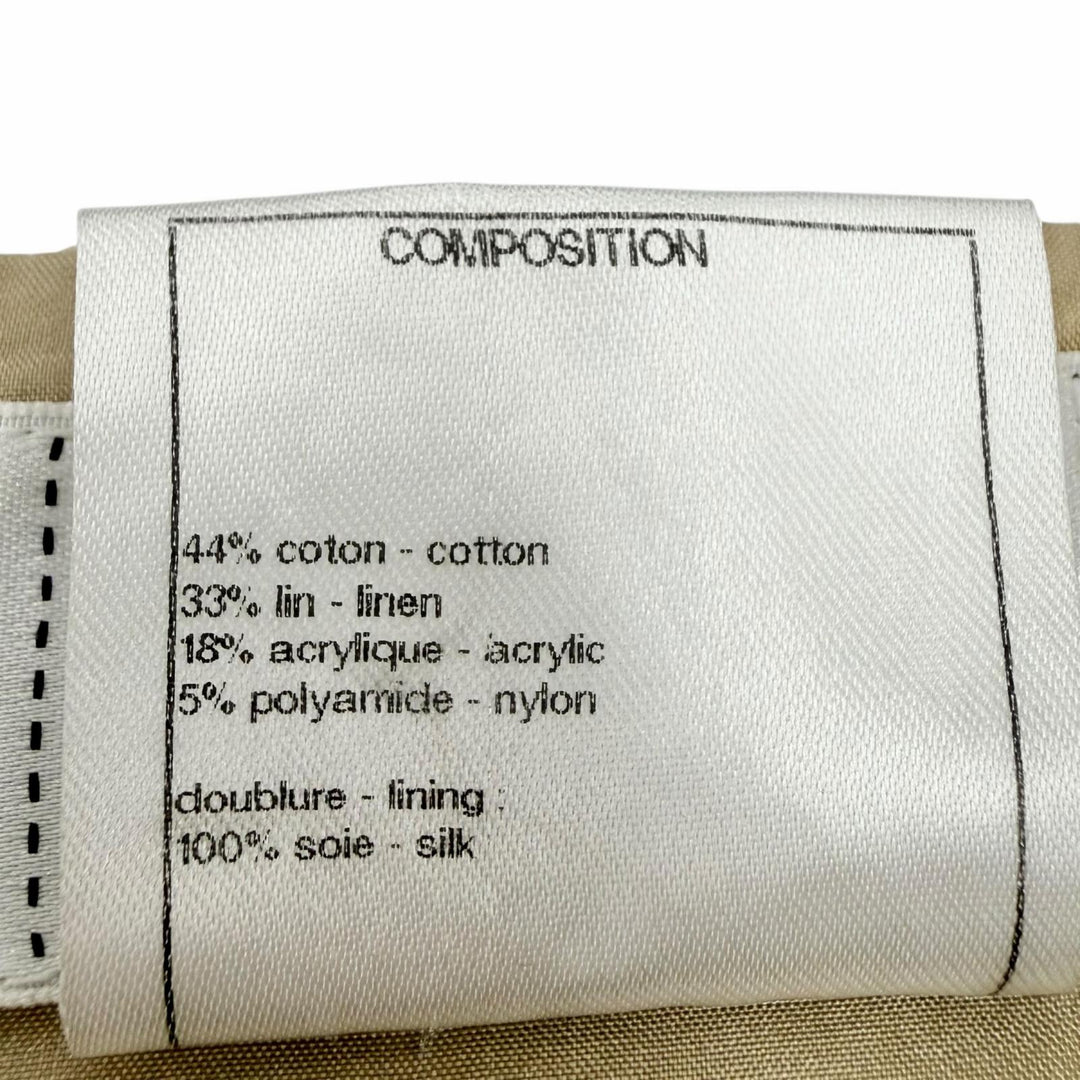 Great CHANEL Tight Skirt Brown beige cotton Women 38 P51061