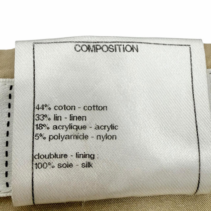 Great CHANEL Tight Skirt Brown beige cotton Women 38 P51061