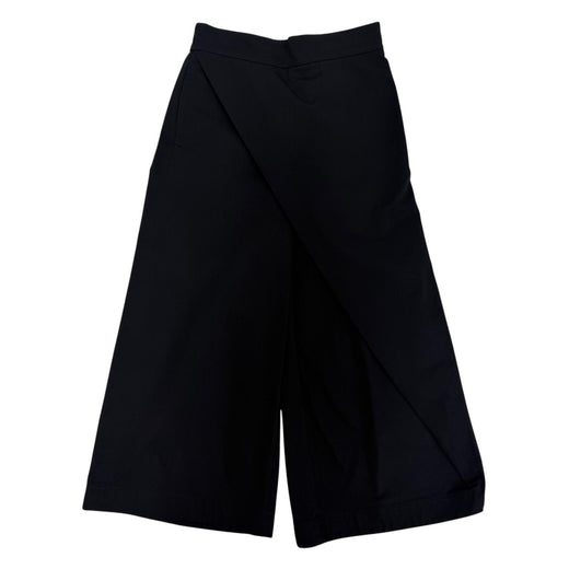 Great LOEWE Pants Anagram leather patch, wrap-style design, cropped. black XS