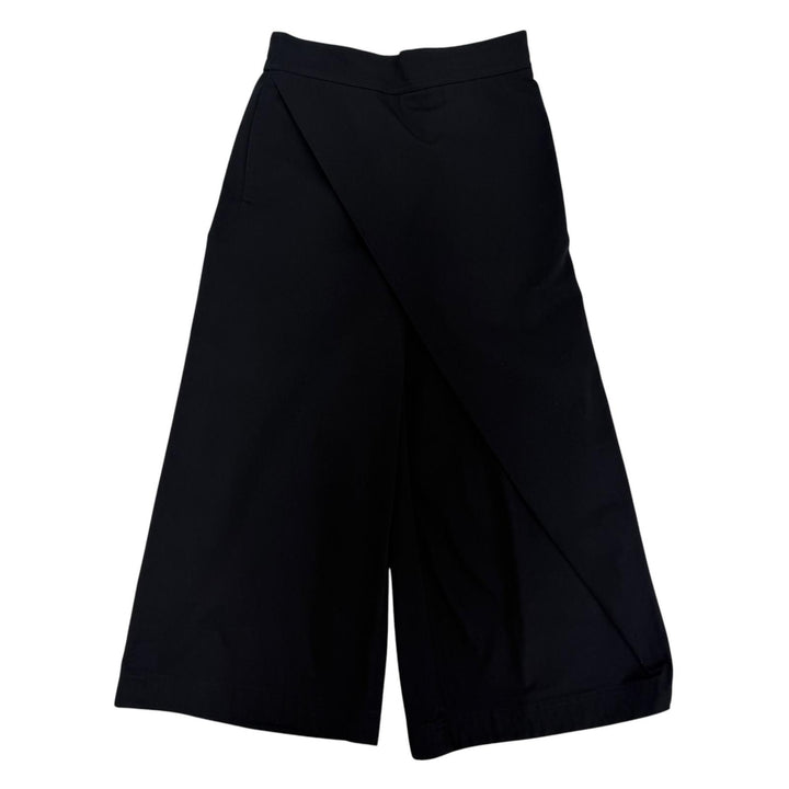 Great LOEWE Pants Anagram leather patch, wrap-style design, cropped. black XS