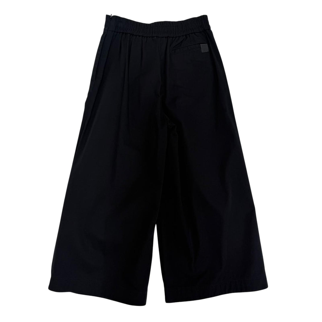Great LOEWE Pants Anagram leather patch, wrap-style design, cropped. black XS