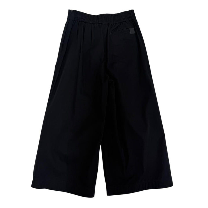 Great LOEWE Pants Anagram leather patch, wrap-style design, cropped. black XS