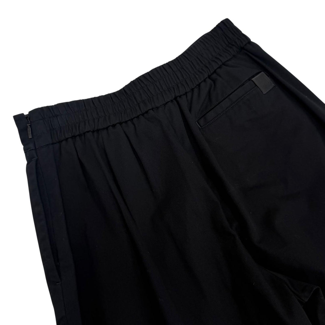 Great LOEWE Pants Anagram leather patch, wrap-style design, cropped. black XS