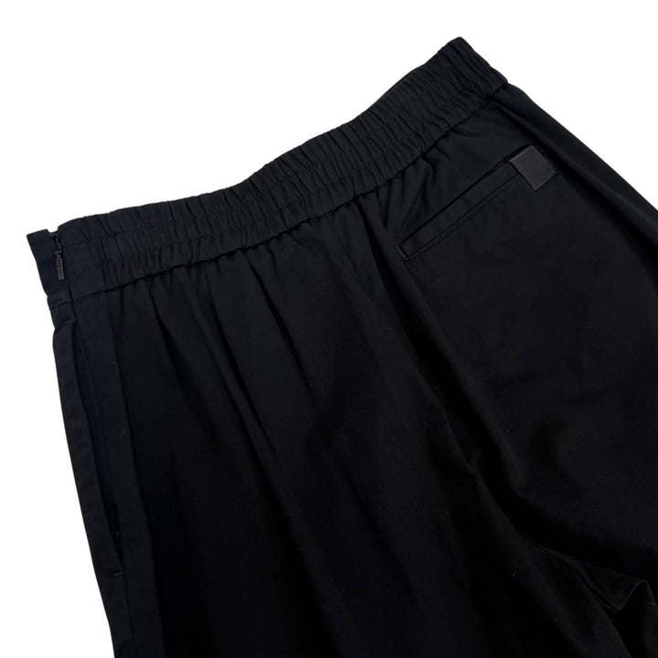 Great LOEWE Pants Anagram leather patch, wrap-style design, cropped. black XS