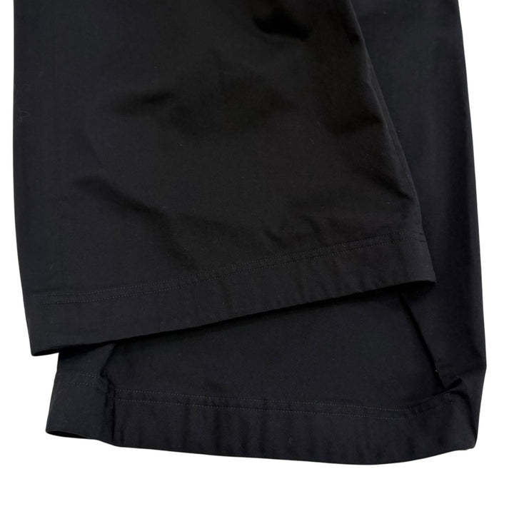 Great LOEWE Pants Anagram leather patch, wrap-style design, cropped. black XS
