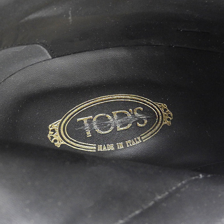 Excellent TOD’S boots Side zip, lace-up, chunky heel, medium black leather 39
