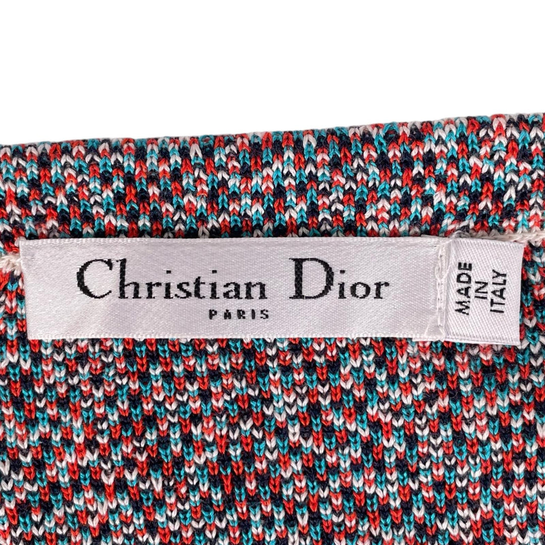 Excellent Christian Dior one piece Crew neck knit Multi silk 38 5C24660AM515