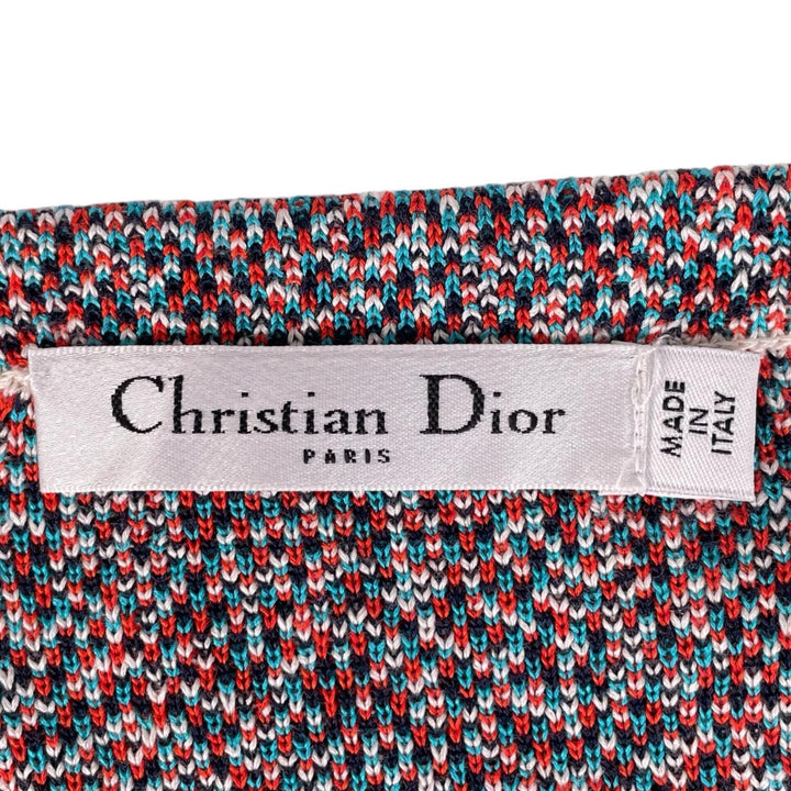 Excellent Christian Dior one piece Crew neck knit Multi silk 38 5C24660AM515