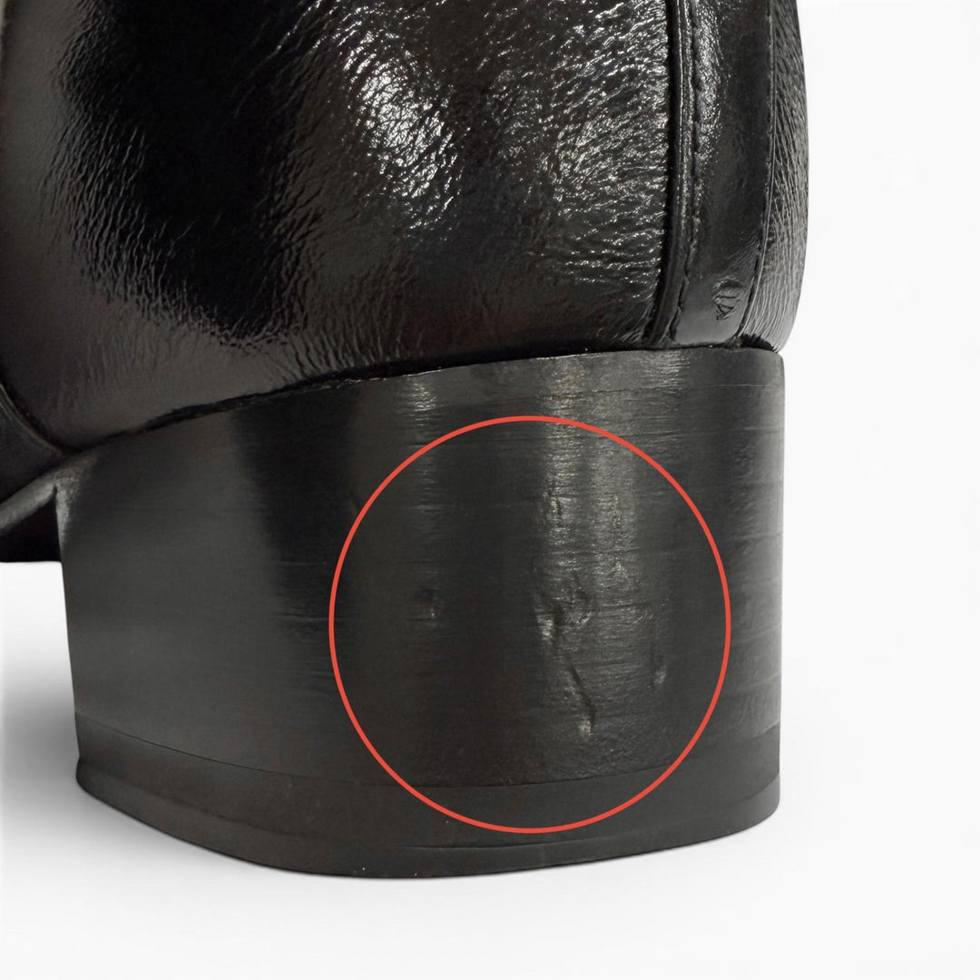 Great CHANEL Knee-high boots COCO Mark Matelassé Chunky Heel Leather 36.5 G45201
