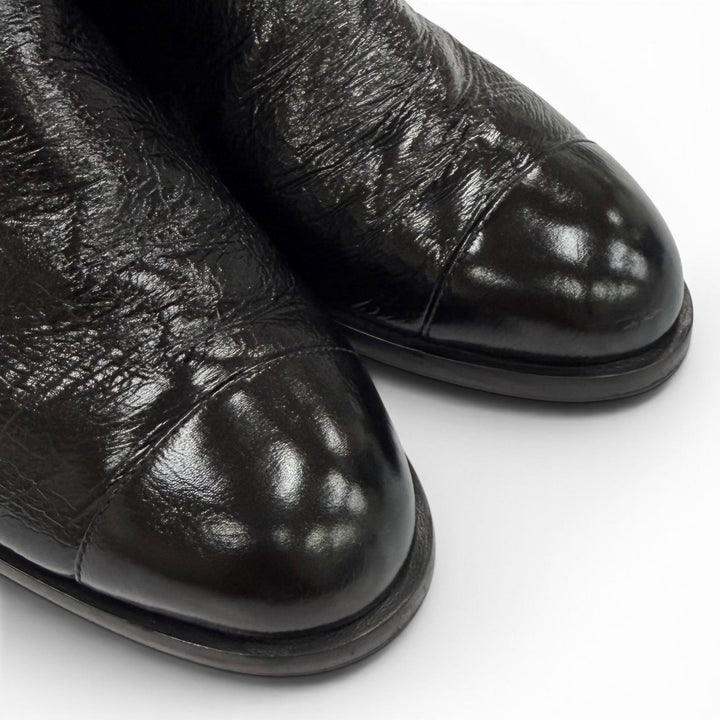 Great CHANEL Knee-high boots COCO Mark Matelassé Chunky Heel Leather 36.5 G45201