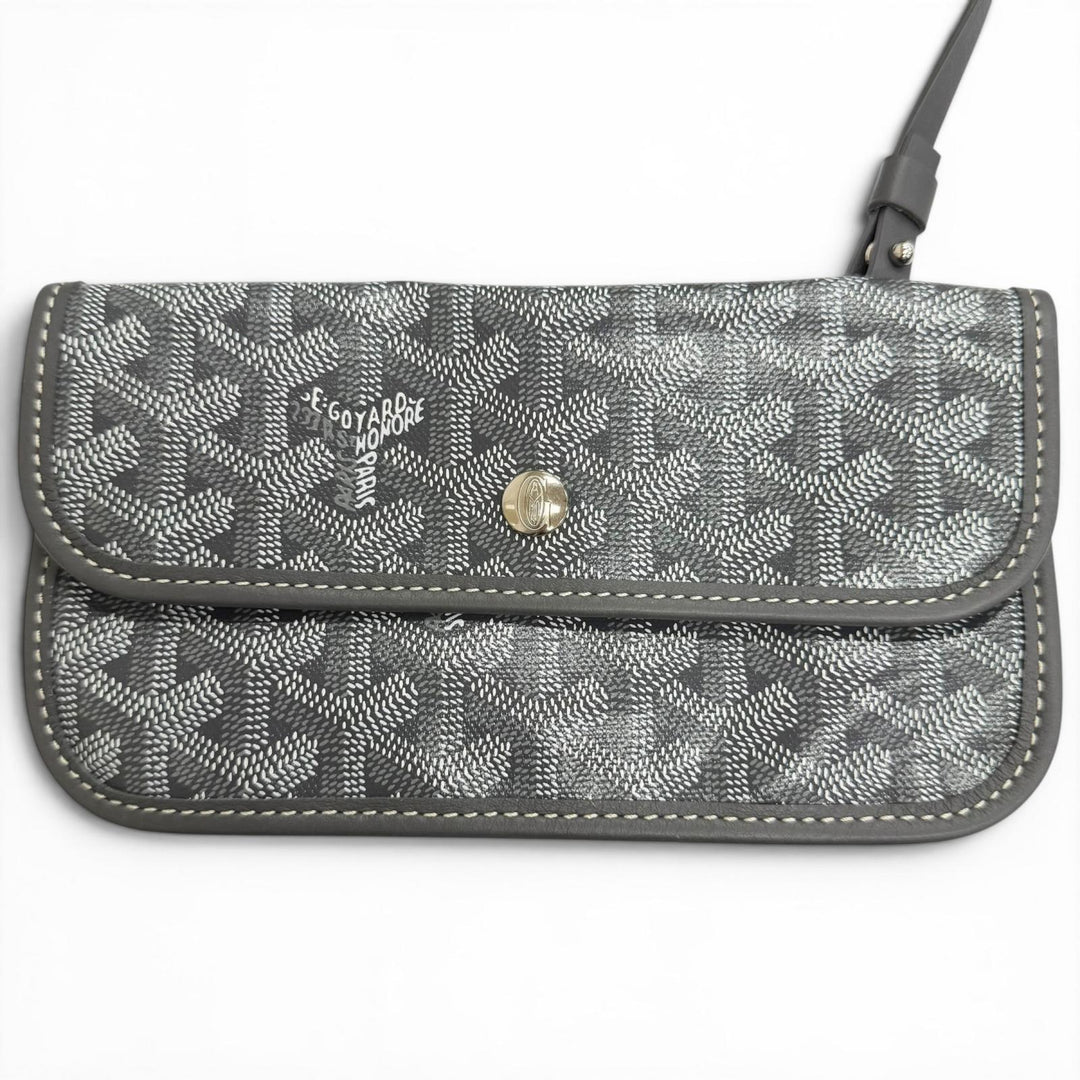 Excellent GOYARD Tote Bag Ange PM Tote Bag Leather accents, with pouch gray