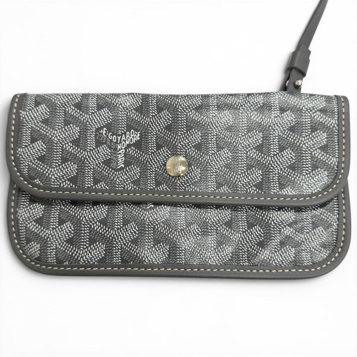 Excellent GOYARD Tote Bag Ange PM Tote Bag Leather accents, with pouch gray