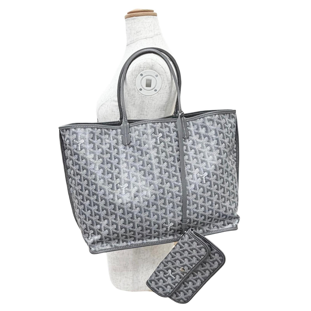 Excellent GOYARD Tote Bag Ange PM Tote Bag Leather accents, with pouch gray