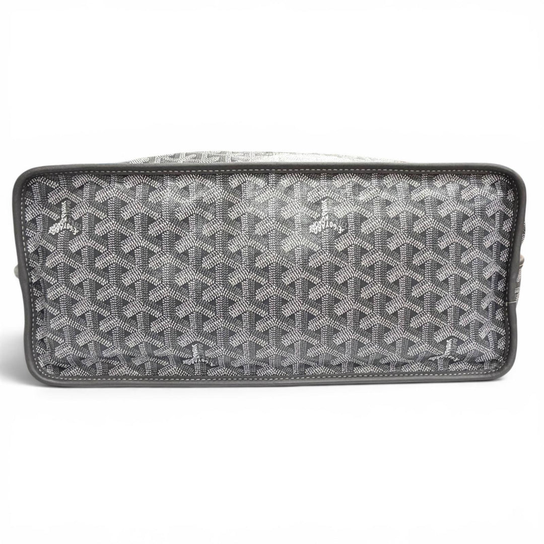 Excellent GOYARD Tote Bag Ange PM Tote Bag Leather accents, with pouch gray