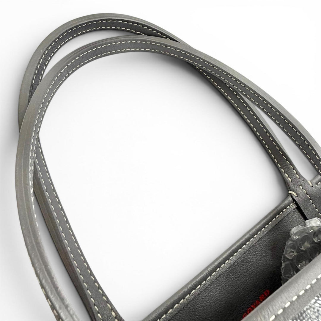 Excellent GOYARD Tote Bag Ange PM Tote Bag Leather accents, with pouch gray