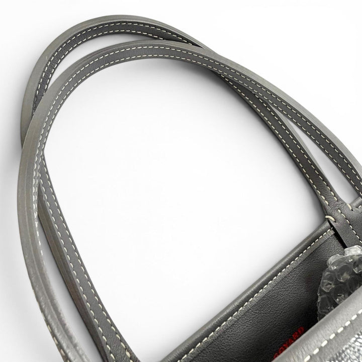 Excellent GOYARD Tote Bag Ange PM Tote Bag Leather accents, with pouch gray