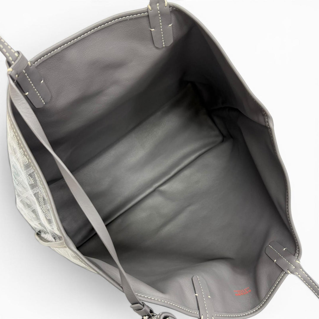 Excellent GOYARD Tote Bag Ange PM Tote Bag Leather accents, with pouch gray