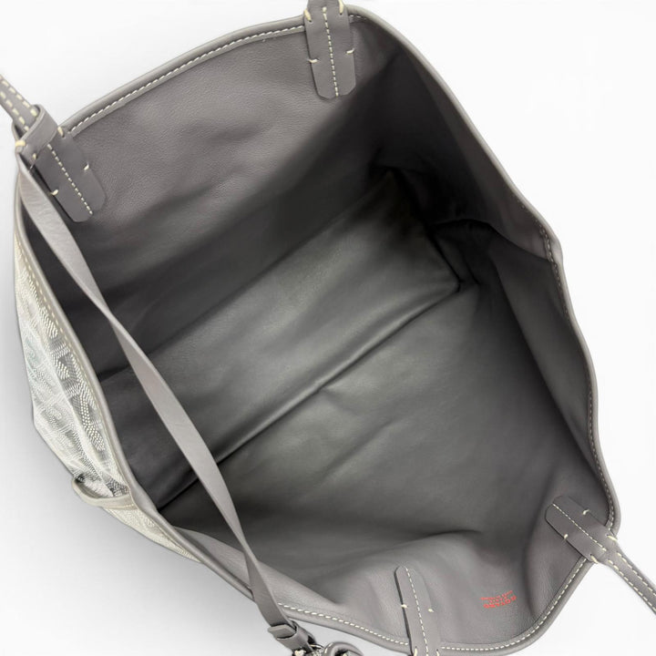 Excellent GOYARD Tote Bag Ange PM Tote Bag Leather accents, with pouch gray