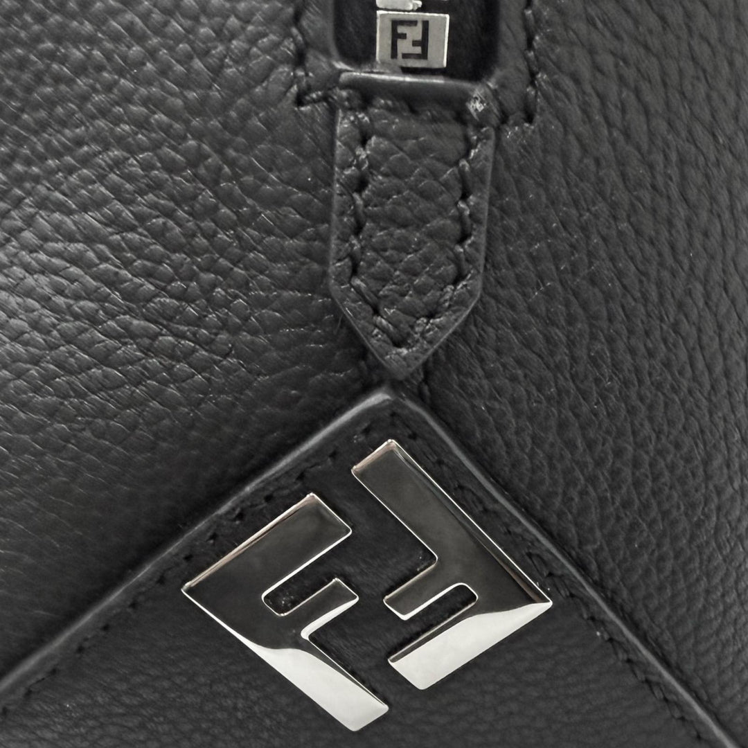 Excellent FENDI Shoulder Bag Louis Medium FF Metal 2WAY Full Grain Calf