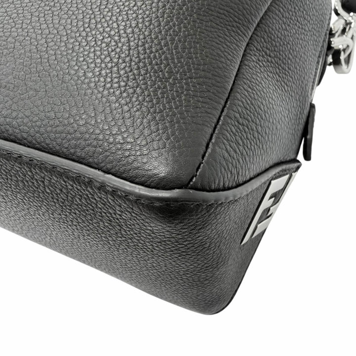 Excellent FENDI Shoulder Bag Louis Medium FF Metal 2WAY Full Grain Calf