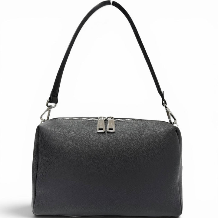 Excellent FENDI Shoulder Bag Louis Medium FF Metal 2WAY Full Grain Calf