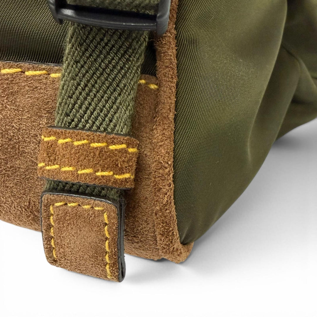 Excellent PRADA Sling bag Triangle logo Re-Nylon khaki recycled polyamide