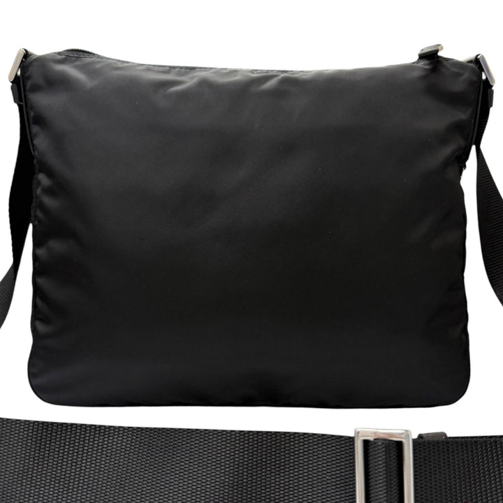 Great PRADA Shoulder Bag Re-Nylon Triangle Logo Pouch Included black Nylon
