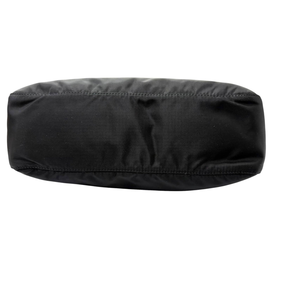 Great PRADA Shoulder Bag Re-Nylon Triangle Logo Pouch Included black Nylon