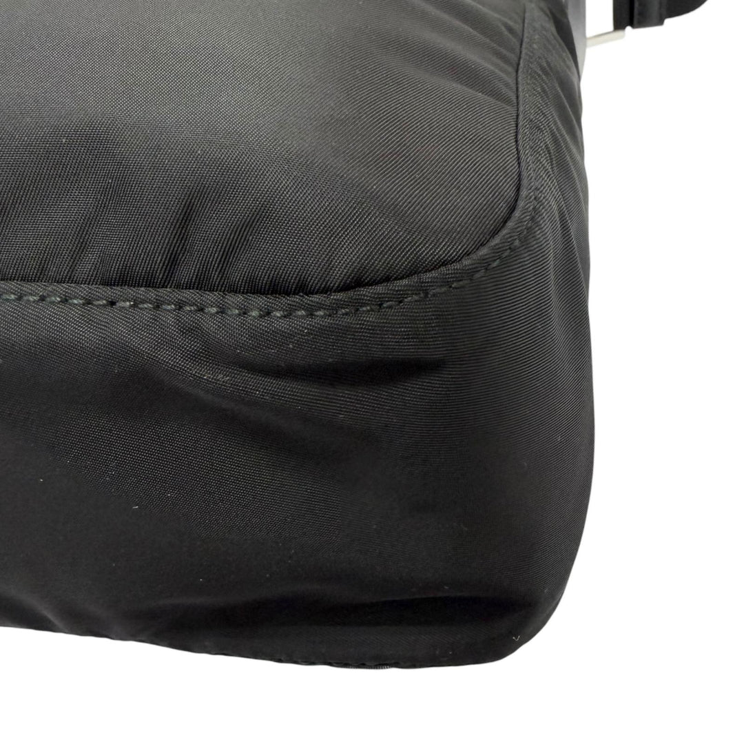 Great PRADA Shoulder Bag Re-Nylon Triangle Logo Pouch Included black Nylon