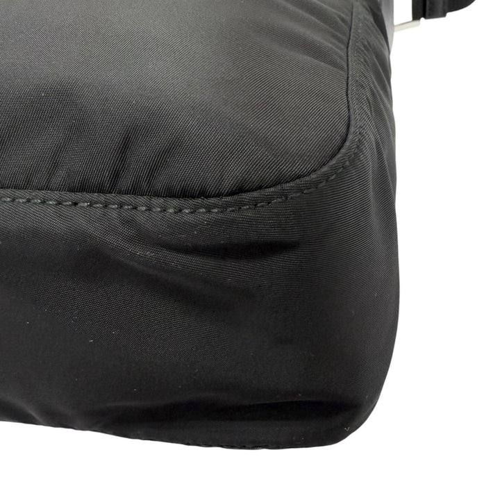Great PRADA Shoulder Bag Re-Nylon Triangle Logo Pouch Included black Nylon
