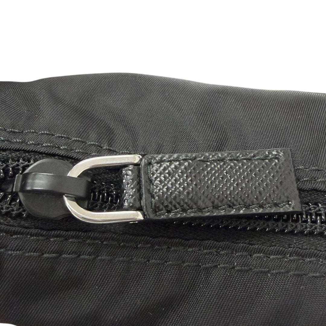 Great PRADA Shoulder Bag Re-Nylon Triangle Logo Pouch Included black Nylon