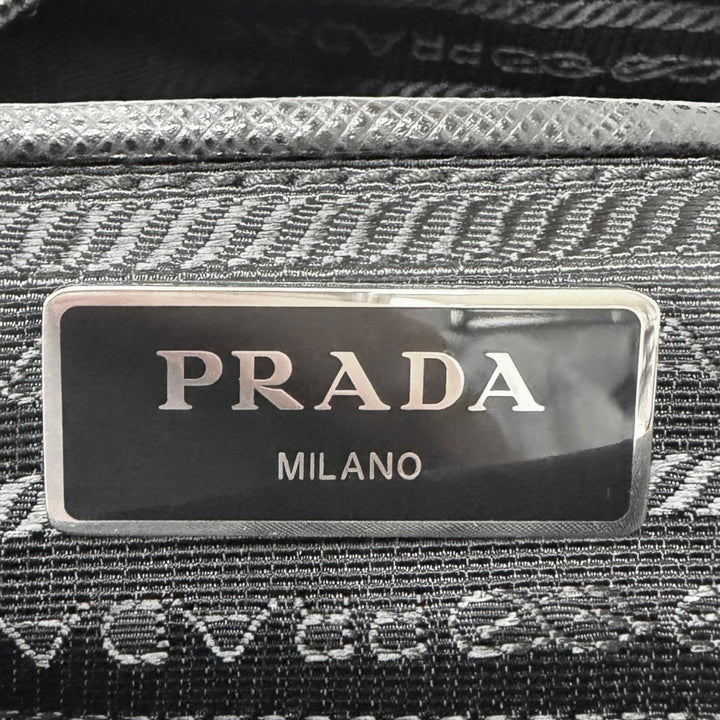 Great PRADA Shoulder Bag Re-Nylon Triangle Logo Pouch Included black Nylon