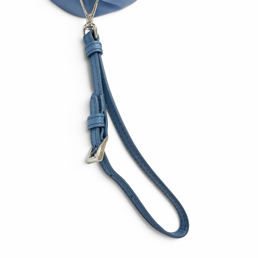 Excellent PRADA Handbag Triangle Logo Re-Nylon Drawstring Bag Light blue