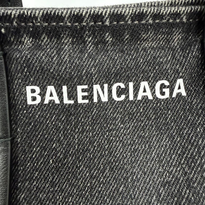 Excellent BALENCIAGA Handbag Everyday North South Small Denim and leather 2-way