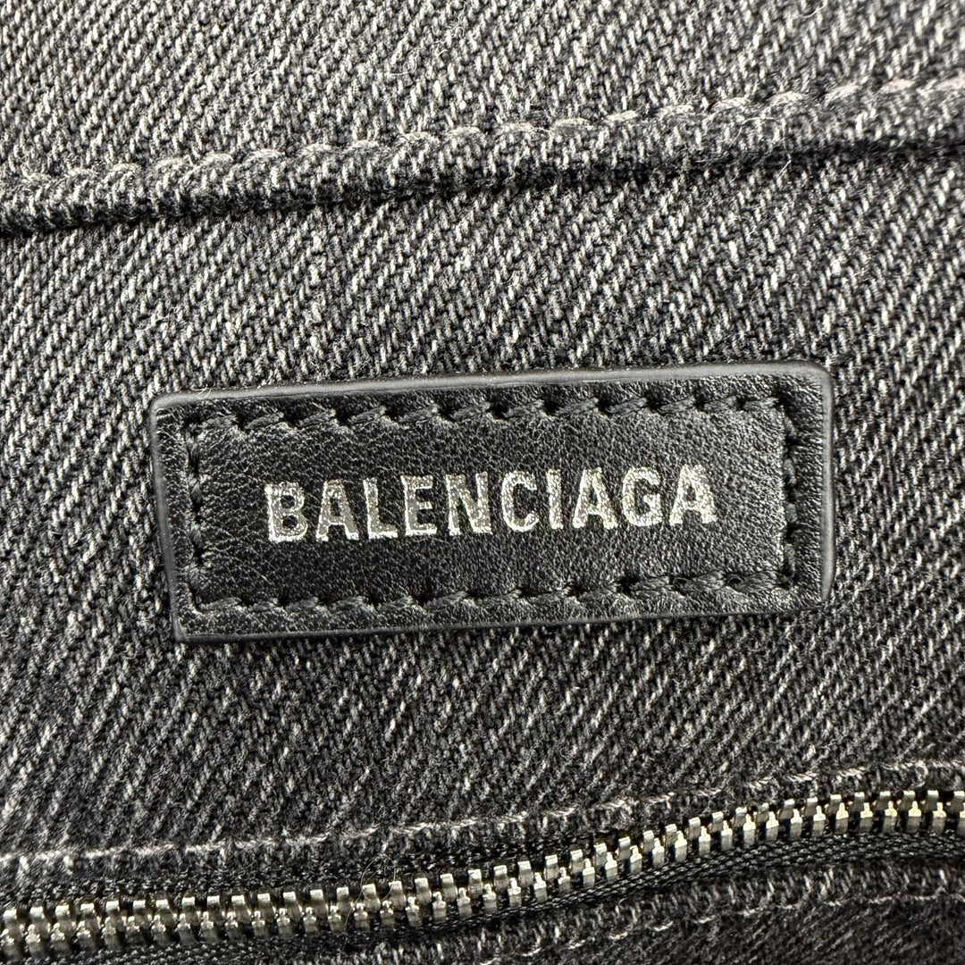Excellent BALENCIAGA Handbag Everyday North South Small Denim and leather 2-way