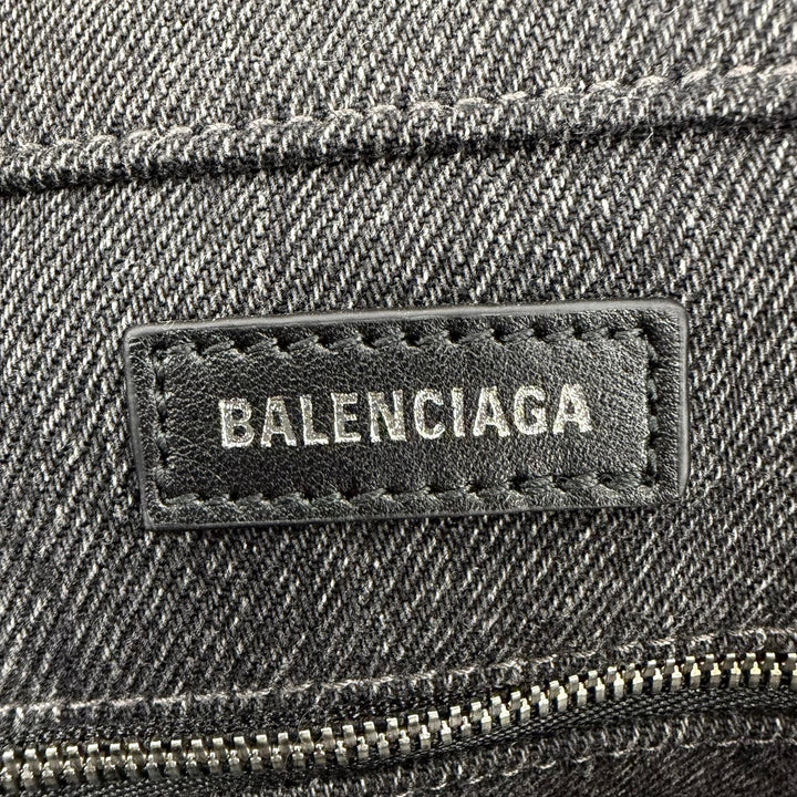 Excellent BALENCIAGA Handbag Everyday North South Small Denim and leather 2-way