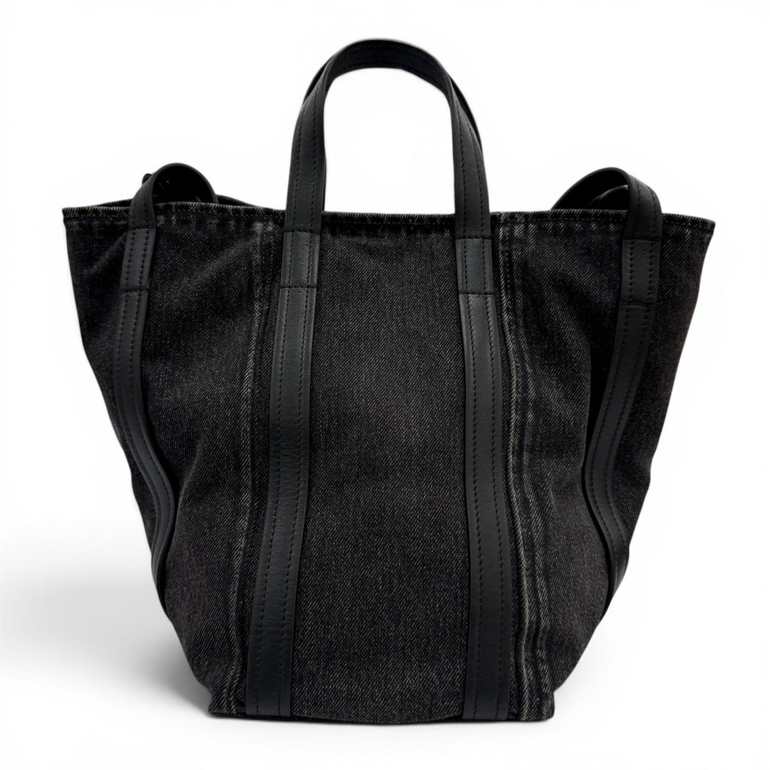 Excellent BALENCIAGA Handbag Everyday North South Small Denim and leather 2-way