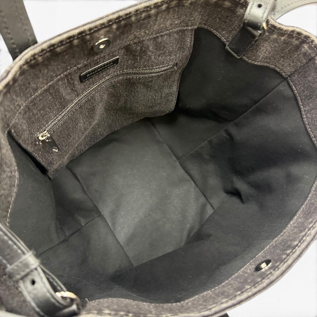 Excellent BALENCIAGA Handbag Everyday North South Small Denim and leather 2-way