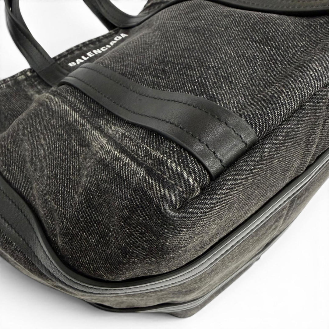 Excellent BALENCIAGA Handbag Everyday North South Small Denim and leather 2-way