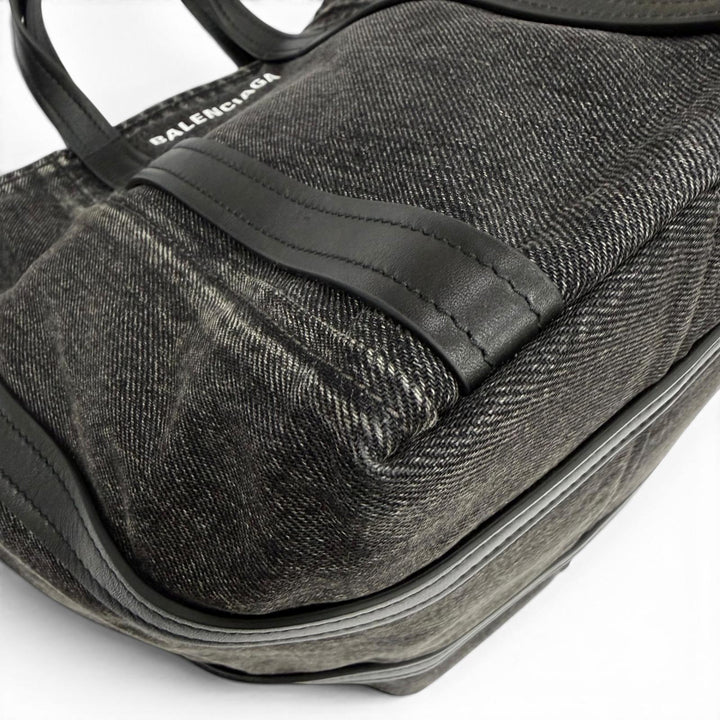 Excellent BALENCIAGA Handbag Everyday North South Small Denim and leather 2-way