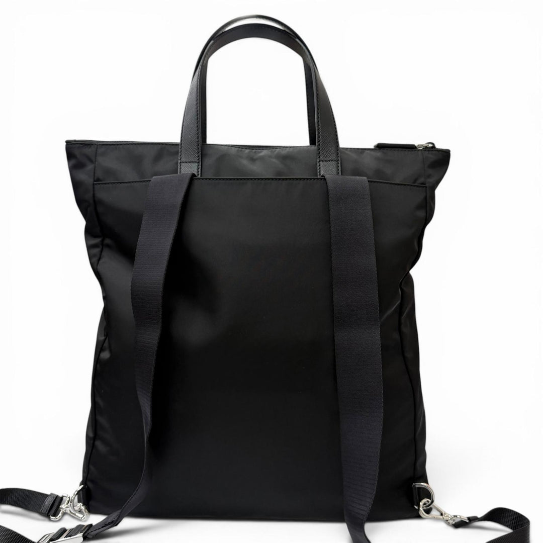 Excellent PRADA Tote Bag Re-Nylon 2-Way Backpack black recycled polyamide