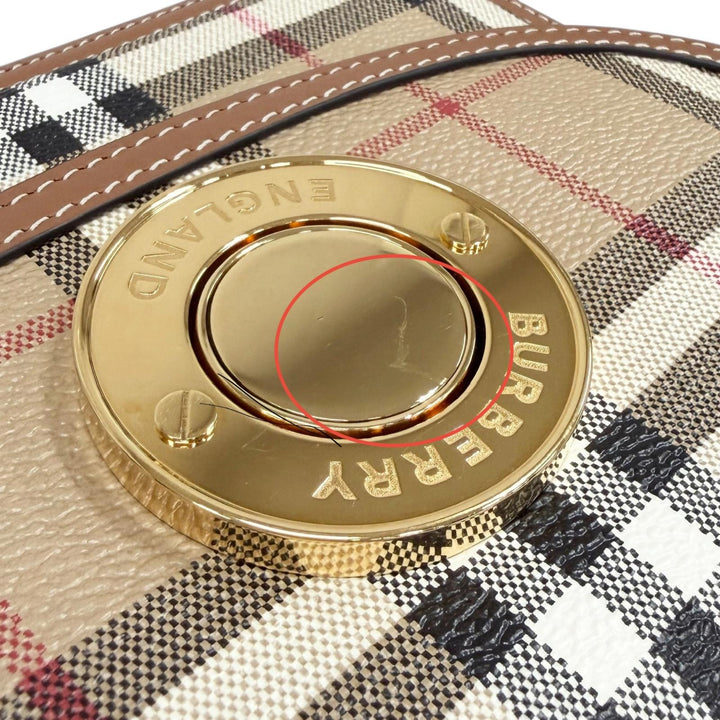 Great BURBERRY Shoulder Bag Elizabeth Logo Metal Nova Check Pattern 8071356