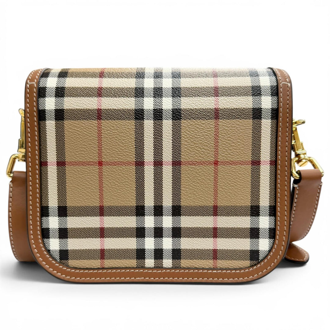 Great BURBERRY Shoulder Bag Elizabeth Logo Metal Nova Check Pattern 8071356