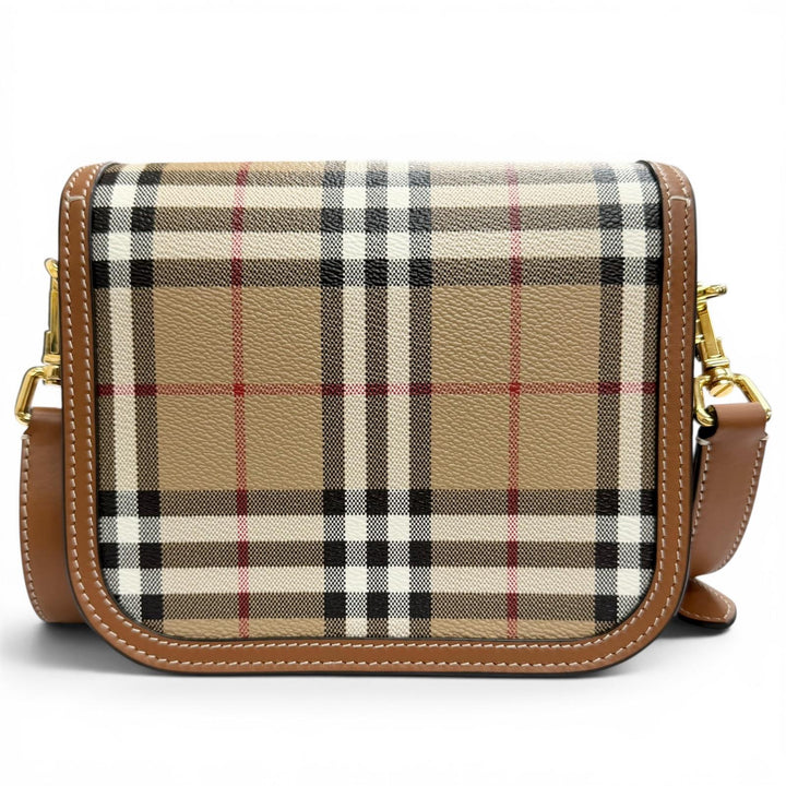 Great BURBERRY Shoulder Bag Elizabeth Logo Metal Nova Check Pattern 8071356