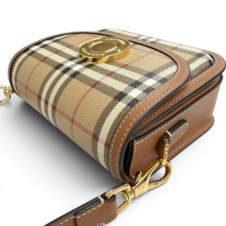 Great BURBERRY Shoulder Bag Elizabeth Logo Metal Nova Check Pattern 8071356