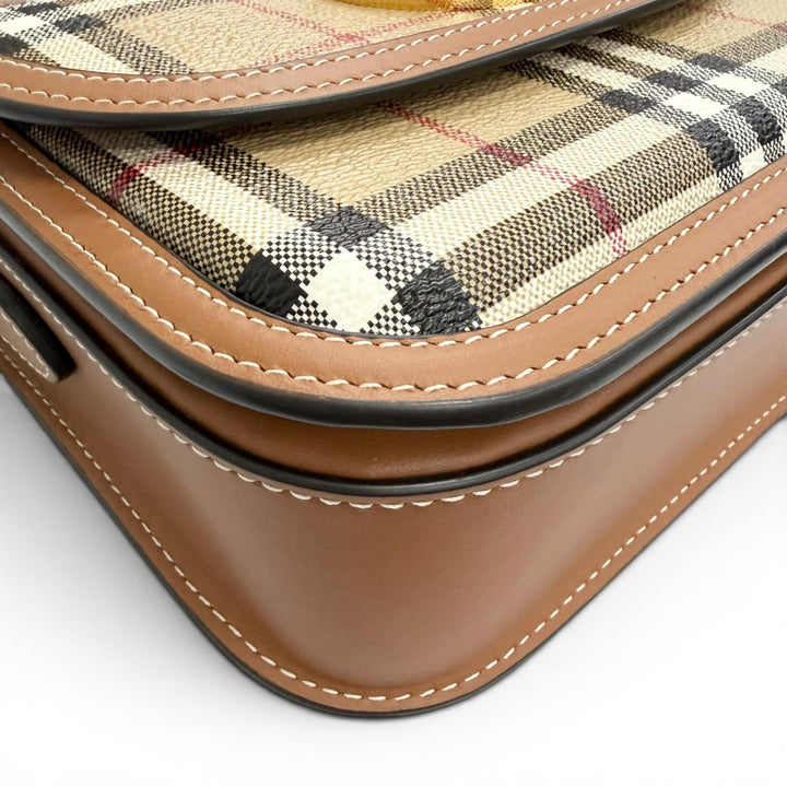 Great BURBERRY Shoulder Bag Elizabeth Logo Metal Nova Check Pattern 8071356