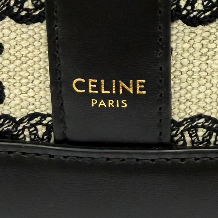 Excellent CELINE Shoulder Bag Small Bucket Bag / Triomphe Canvas & Calfskin